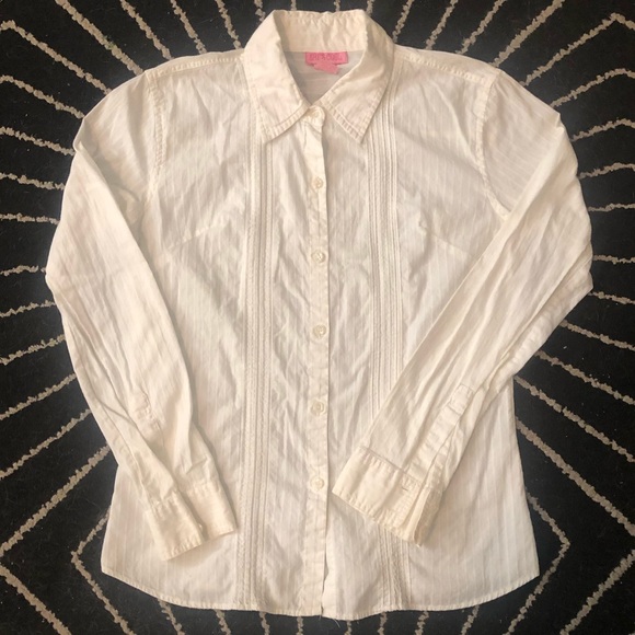 Beautiful long sleeve white button shirt. Size L. - Picture 1 of 8
